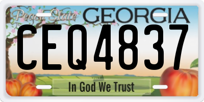 GA license plate CEQ4837