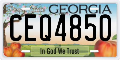GA license plate CEQ4850