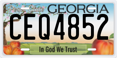 GA license plate CEQ4852