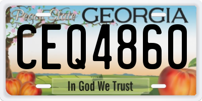 GA license plate CEQ4860