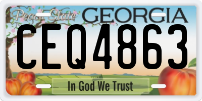 GA license plate CEQ4863