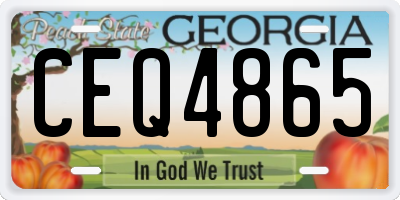 GA license plate CEQ4865
