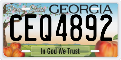 GA license plate CEQ4892