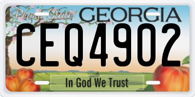 GA license plate CEQ4902