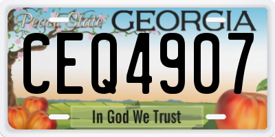 GA license plate CEQ4907
