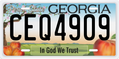 GA license plate CEQ4909