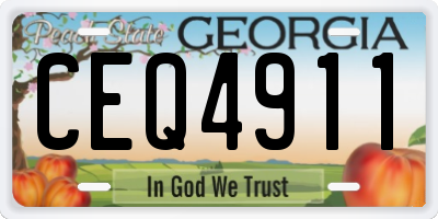 GA license plate CEQ4911