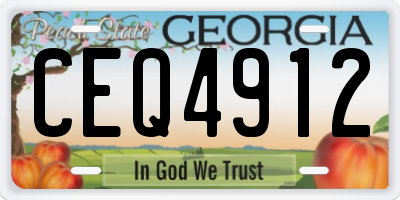 GA license plate CEQ4912