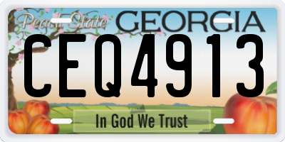GA license plate CEQ4913