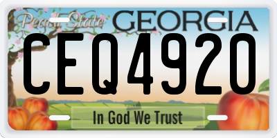 GA license plate CEQ4920