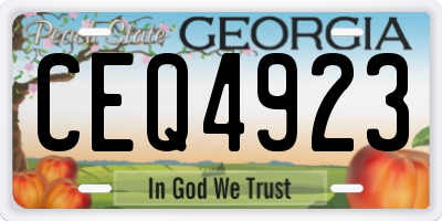 GA license plate CEQ4923