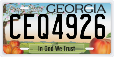 GA license plate CEQ4926