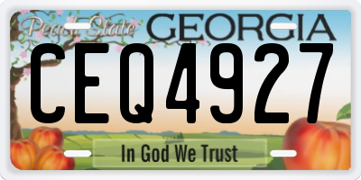 GA license plate CEQ4927