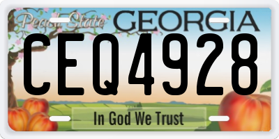 GA license plate CEQ4928