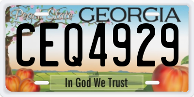 GA license plate CEQ4929