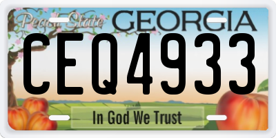 GA license plate CEQ4933