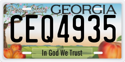 GA license plate CEQ4935