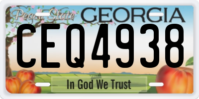 GA license plate CEQ4938