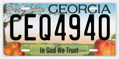 GA license plate CEQ4940