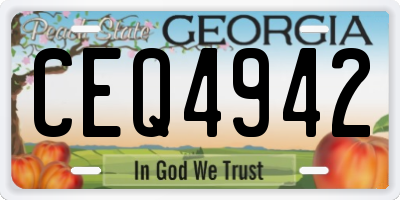 GA license plate CEQ4942