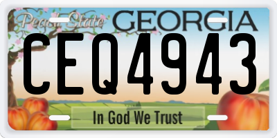 GA license plate CEQ4943