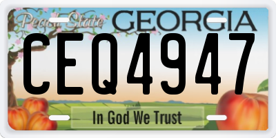 GA license plate CEQ4947