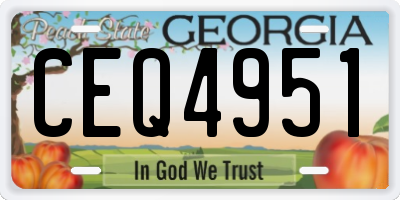 GA license plate CEQ4951
