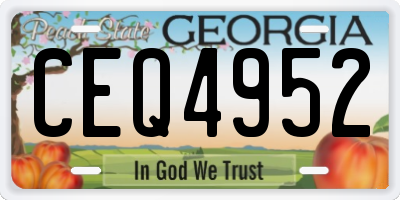 GA license plate CEQ4952