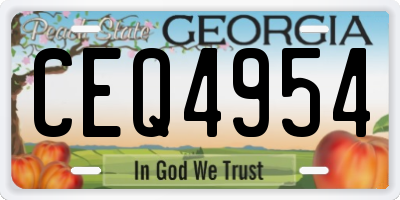 GA license plate CEQ4954