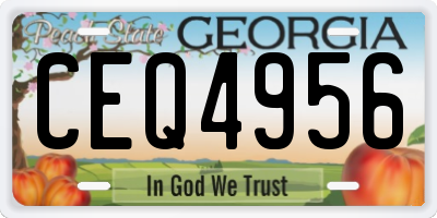 GA license plate CEQ4956