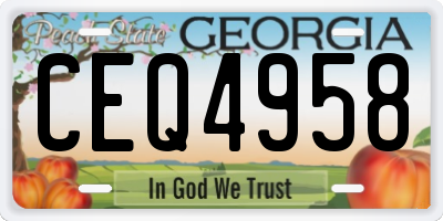 GA license plate CEQ4958