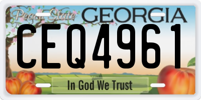 GA license plate CEQ4961