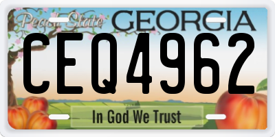 GA license plate CEQ4962