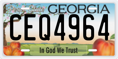 GA license plate CEQ4964