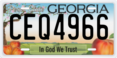 GA license plate CEQ4966