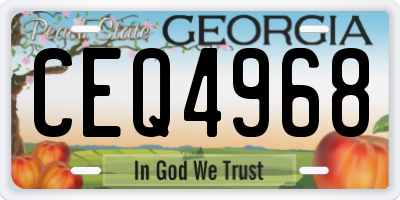 GA license plate CEQ4968