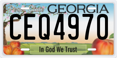 GA license plate CEQ4970