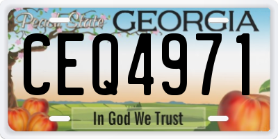 GA license plate CEQ4971