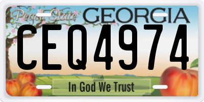 GA license plate CEQ4974