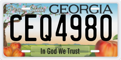 GA license plate CEQ4980