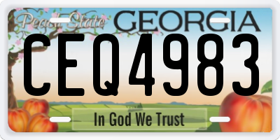 GA license plate CEQ4983