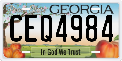 GA license plate CEQ4984