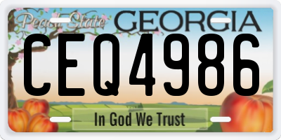 GA license plate CEQ4986