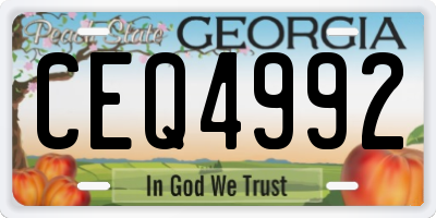 GA license plate CEQ4992