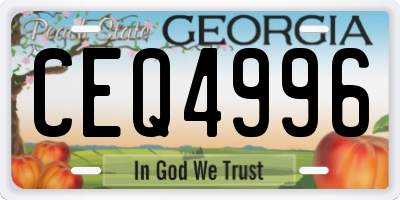 GA license plate CEQ4996