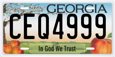 GA license plate CEQ4999