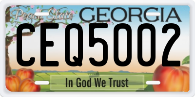 GA license plate CEQ5002