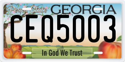 GA license plate CEQ5003