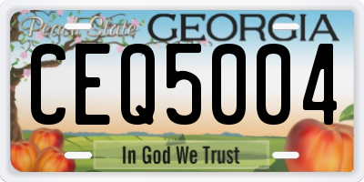 GA license plate CEQ5004