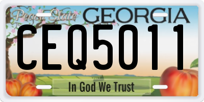 GA license plate CEQ5011